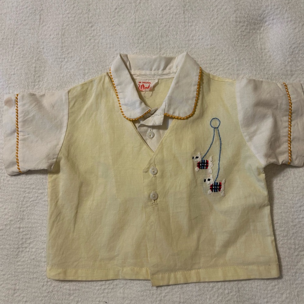 Vintage Baby Shirt Scotty Dogs No Size Tag See Measurements